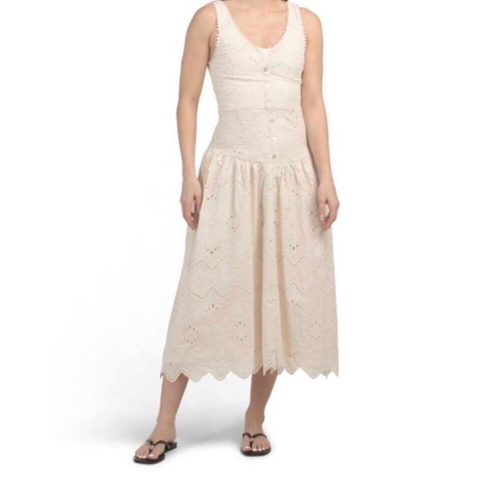 House of Harlow 1960 Cream Lace Midi Dress